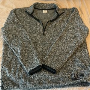 Victoria’s Secret PINK quarter zip adjustable pullover with pockets size xs